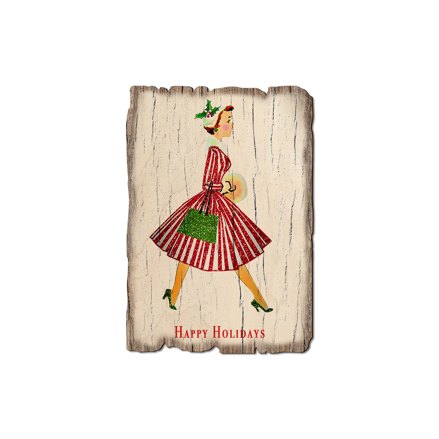 Retro Holiday Lady - Rustic Edge Postcards & Magnets Rustic Edge Magnet (5pk // $2.80ea)