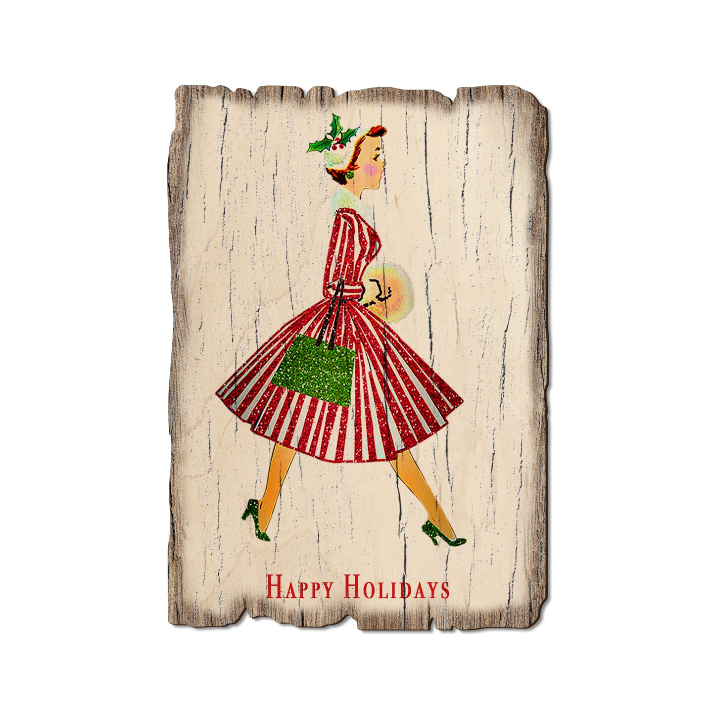 Retro Holiday Lady - Rustic Edge Postcards & Magnets Rustic Edge Postcard (5pk // $2.80ea)