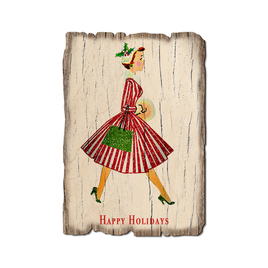 Retro Holiday Lady - Rustic Edge Postcards & Magnets Rustic Edge Postcard (5pk // $2.80ea)