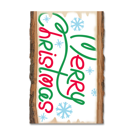 Magnet: Live Edge - Red & Green Christmas