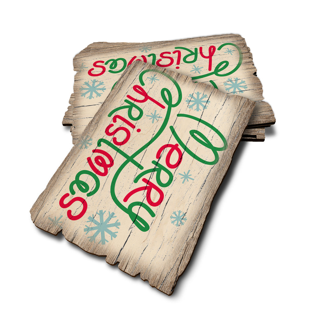 Red And Green Christmas - Weathered Edge Rustic Edge Postcard (5pk // $2.80ea)