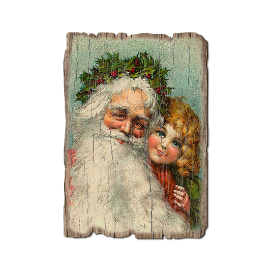 Greeting Card: Weathered Edge - Santa's Girl