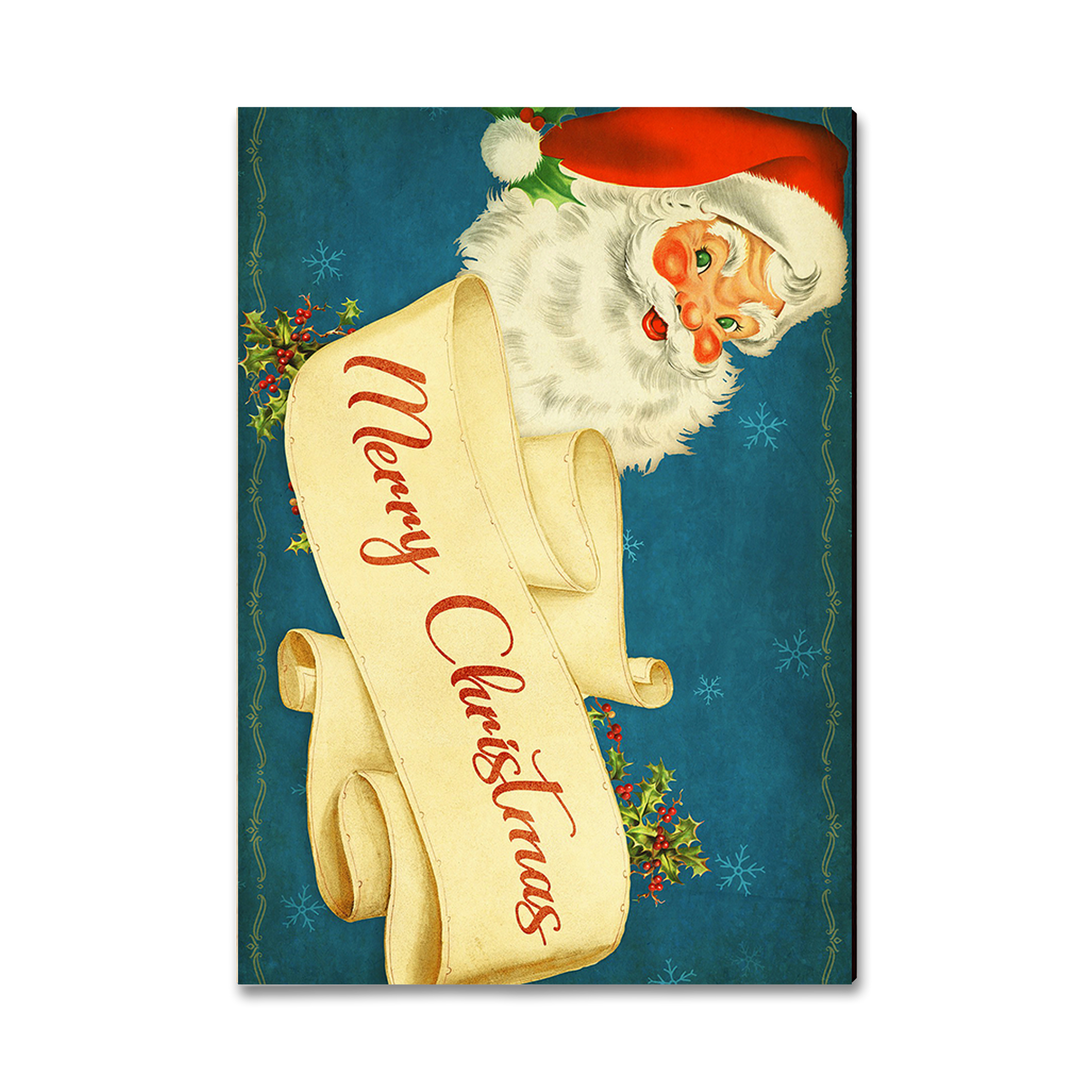 Greeting Card: Classic Edge - Santa Scroll