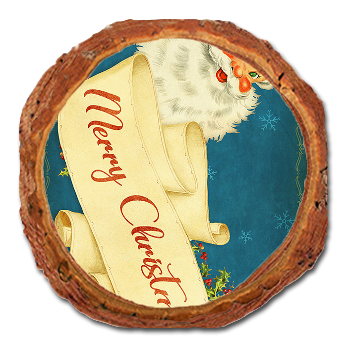 Coaster: Live Edge - Santa Scroll (Pack of 5)