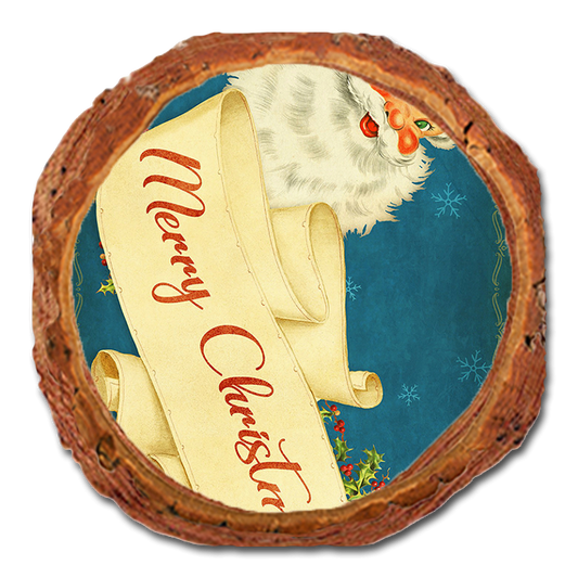 Coaster: Live Edge - Santa Scroll (Pack of 5)