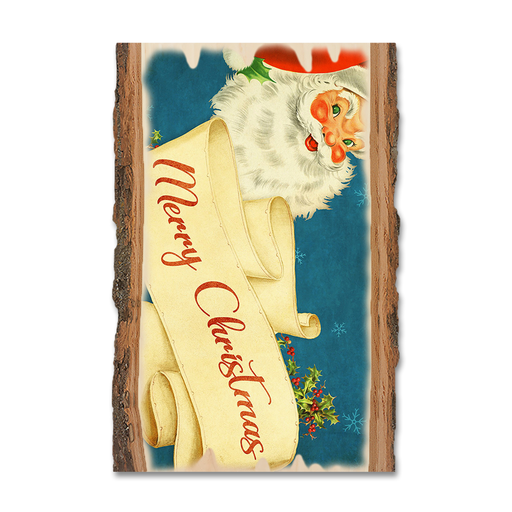 Greeting Card: Live Edge - Santa Scroll