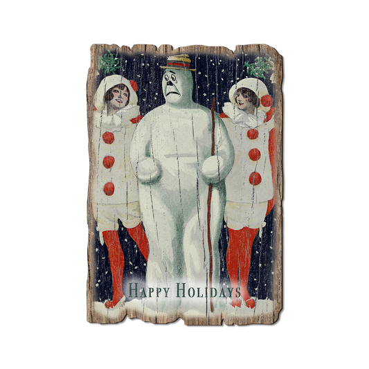 Greeting Card: Weathered Edge - Sad Snowman