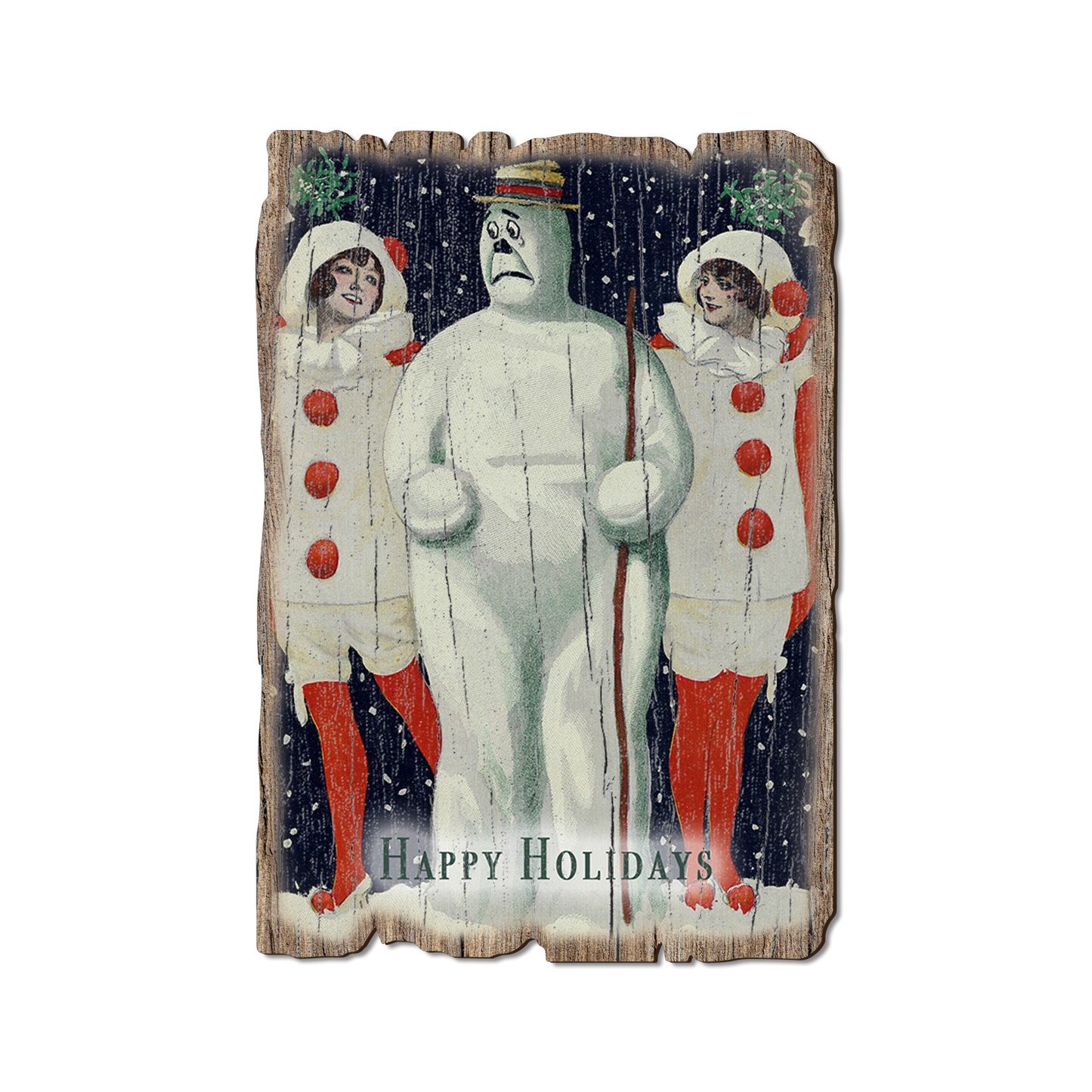 Postcard: Weathered Edge - Sad Snowman