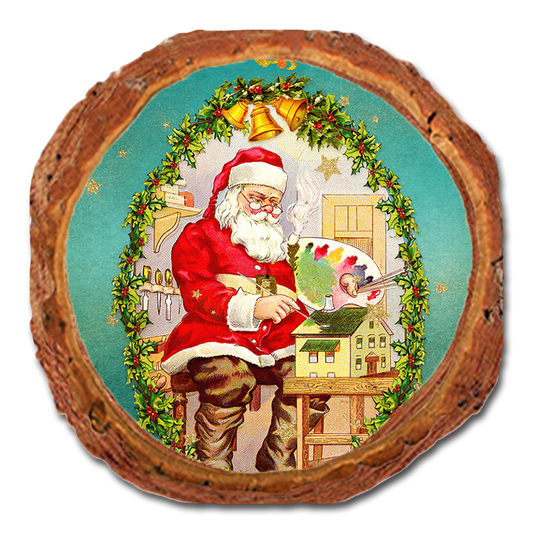 Coaster: Live Edge - Santa Wreath