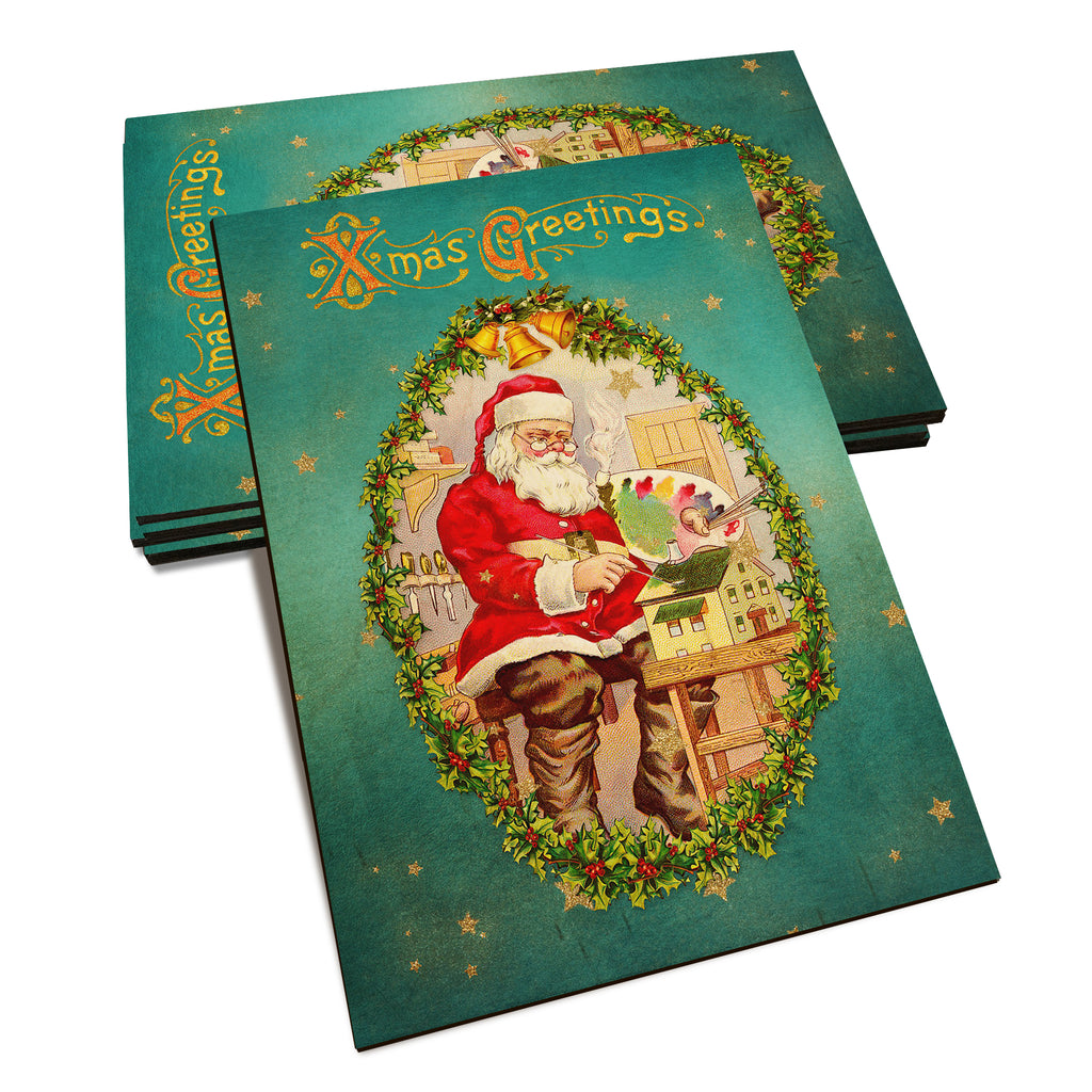 Santa Wreath - Holiday - Classic Edge Classic Edge Postcard (5pk // $2.80ea)