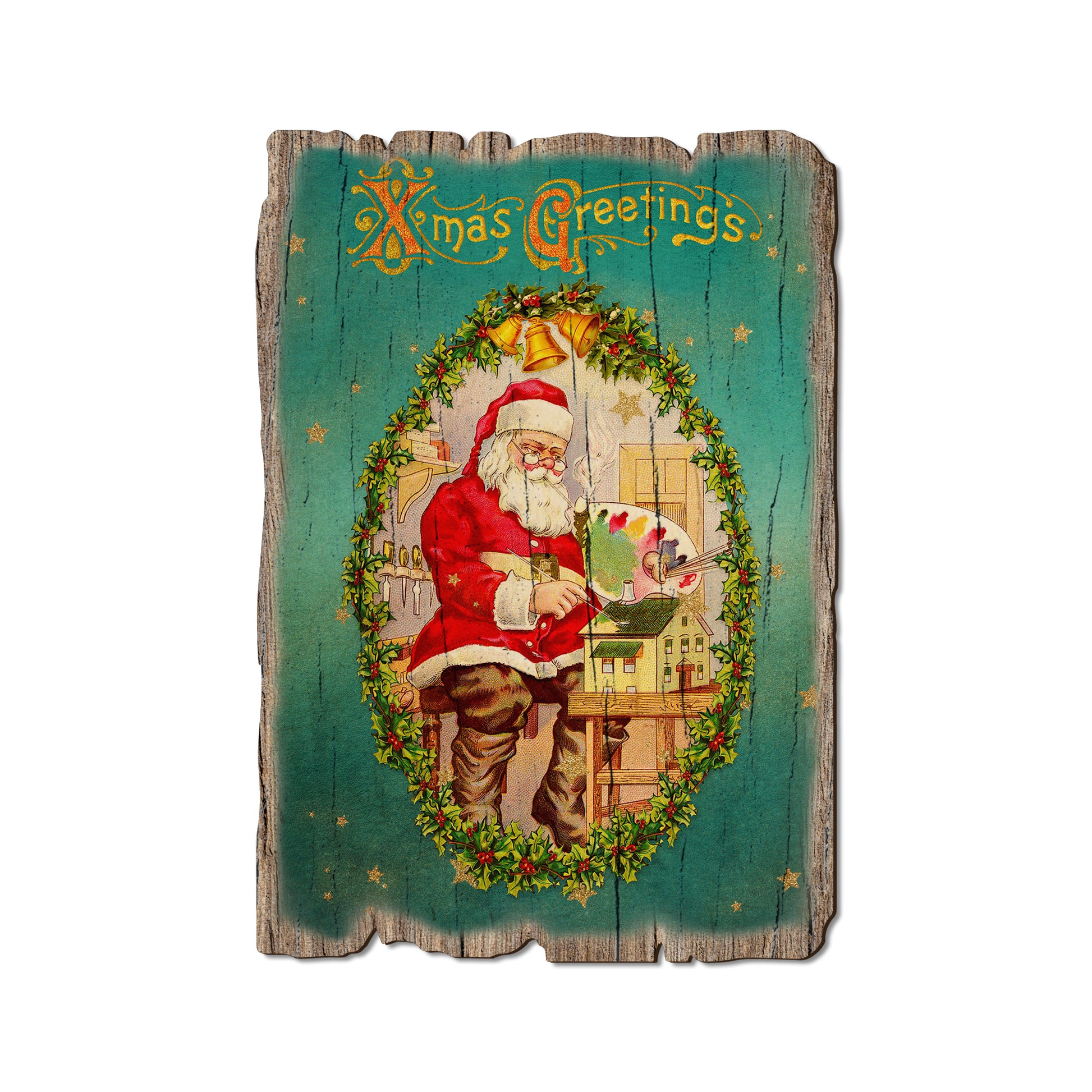 Santa Wreath - Rustic Edge Postcards & Magnets Rustic Edge Postcard (5pk // $2.80ea)