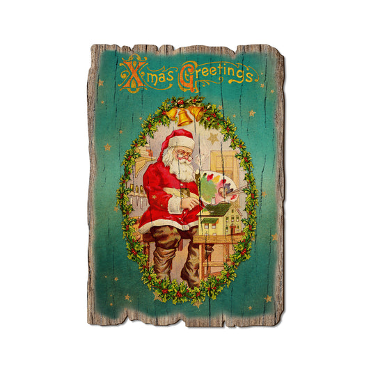 Santa Wreath - Rustic Edge Postcards & Magnets Rustic Edge Postcard (5pk // $2.80ea)