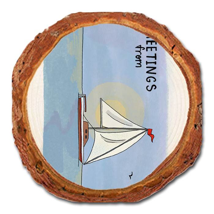 Coaster: Live Edge - Summer Boating (Pack of 5)