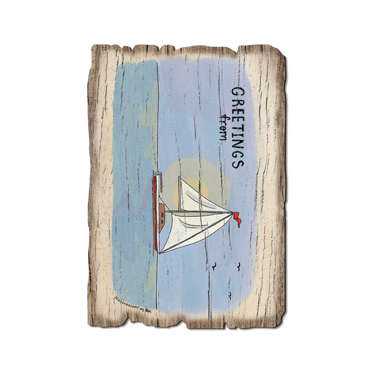 Greeting Card: Weathered Edge - Summer Boating (Pack of 5)