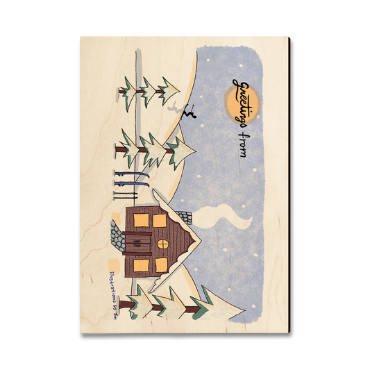 Magnet: Classic Edge - Snow Cabin