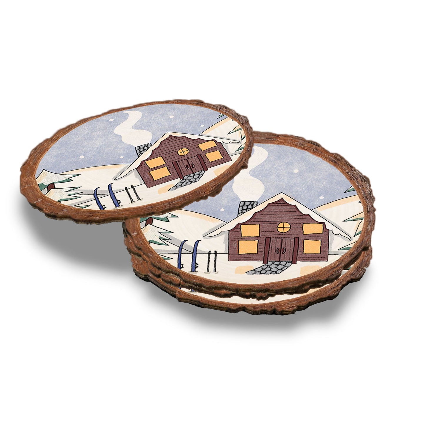 Snow Cabin - Live Edge Live Edge Coaster (5pk // $2.80ea)