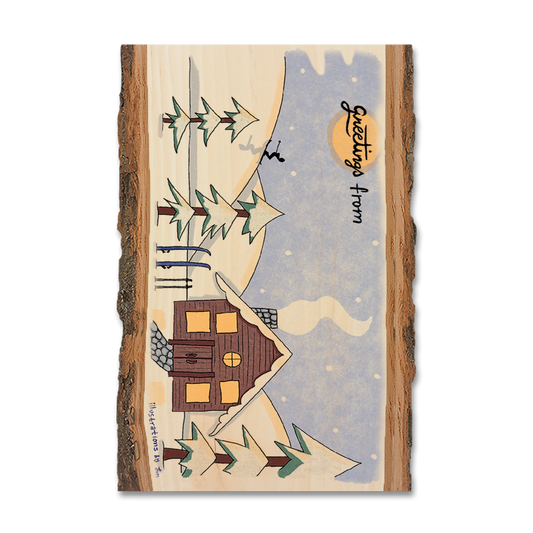 Magnet: Live Edge - Snow Cabin
