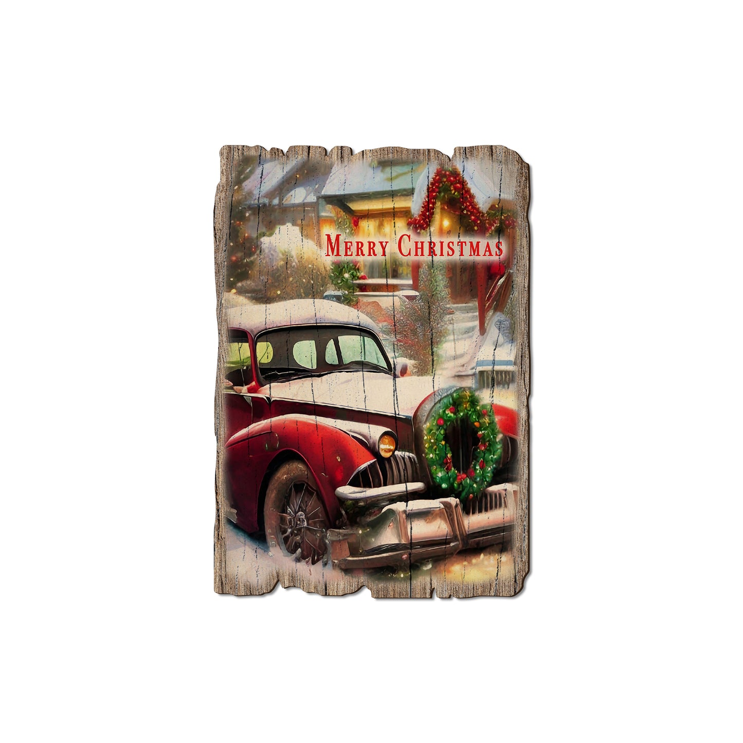 Snowy Car Wreath - Rustic Edge Postcards & Magnets Rustic Edge Magnet (5pk // $2.80ea)