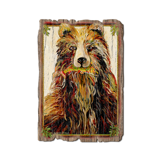 Greeting Card: Weathered Edge - Bear & Fish