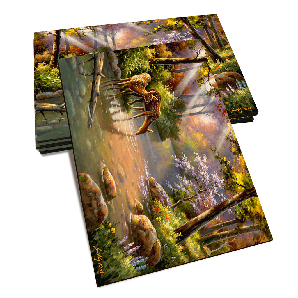 Kim's Deer In Stream - Classic Edge Classic Edge Postcard (5pk // $2.80ea)