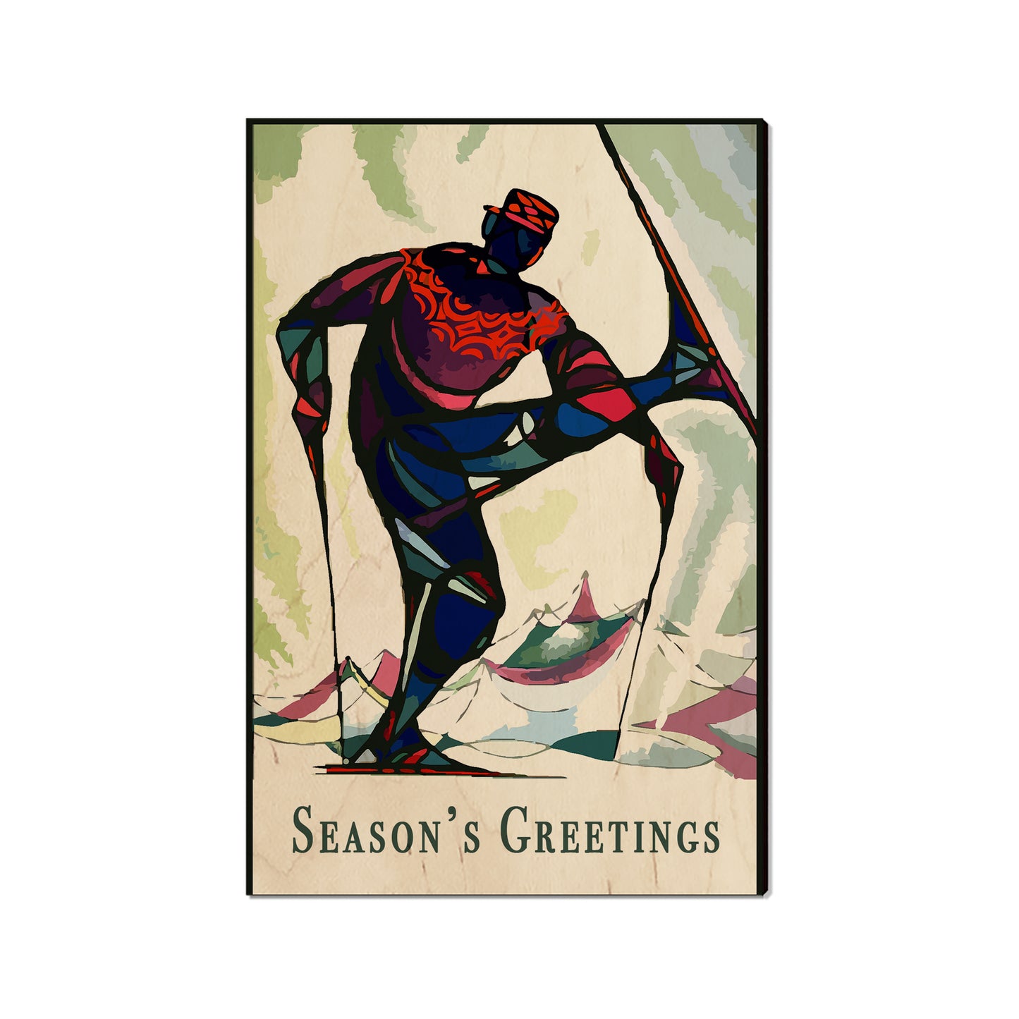 Skier Holiday Greeting - Holiday - Classic Edge