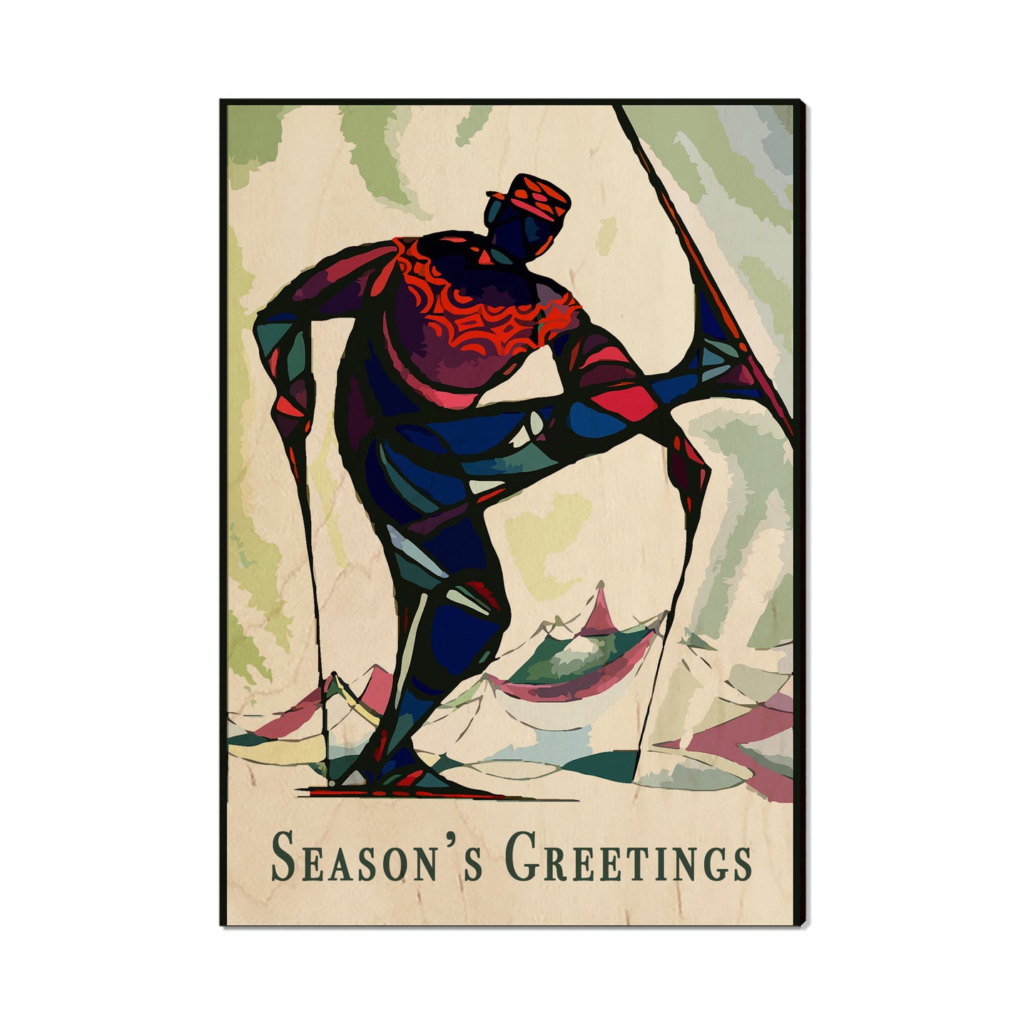 Skier Holiday Greeting - Holiday - Classic Edge