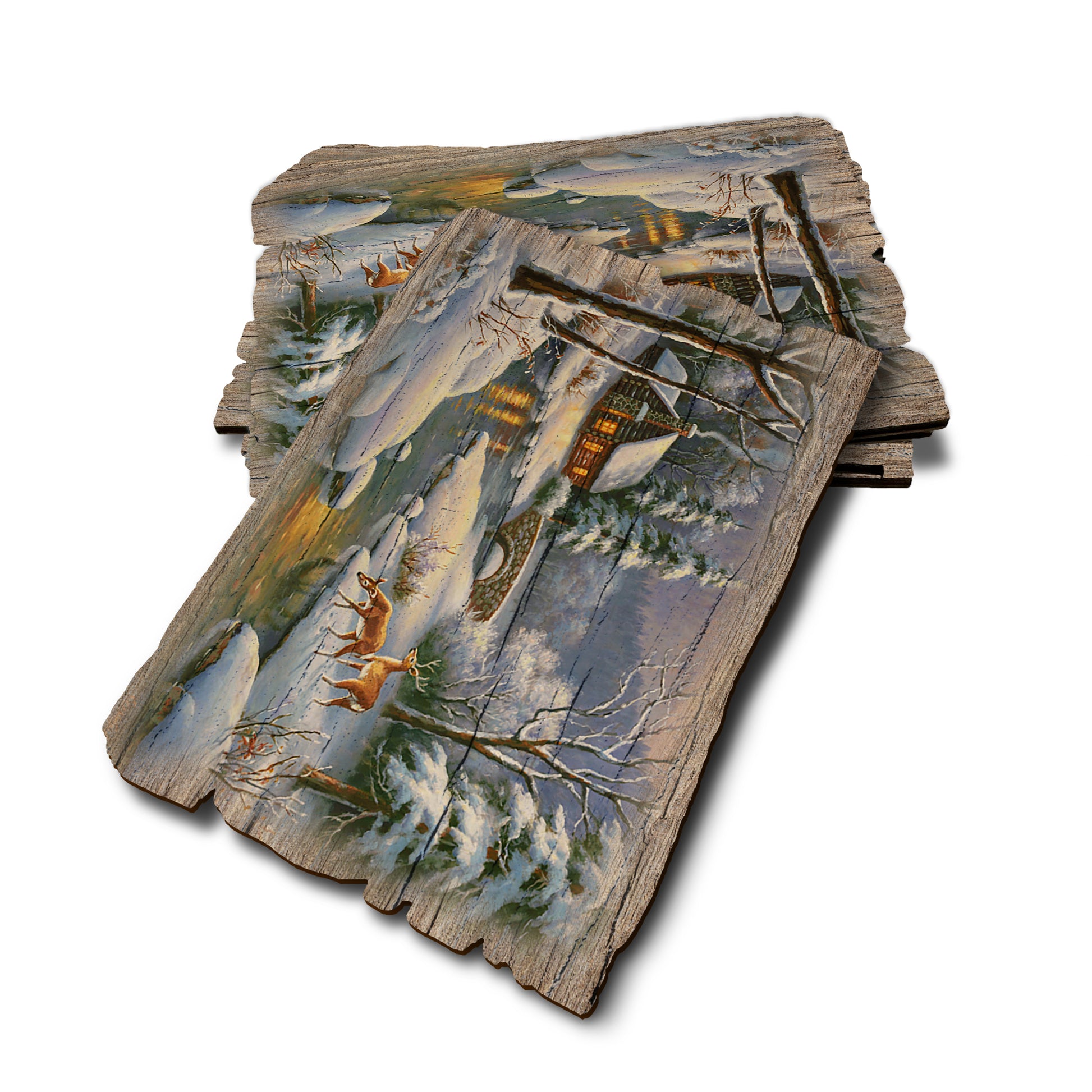 Kim's Winter Deer - Weathered Edge Rustic Edge Postcard (5pk // $2.80ea)