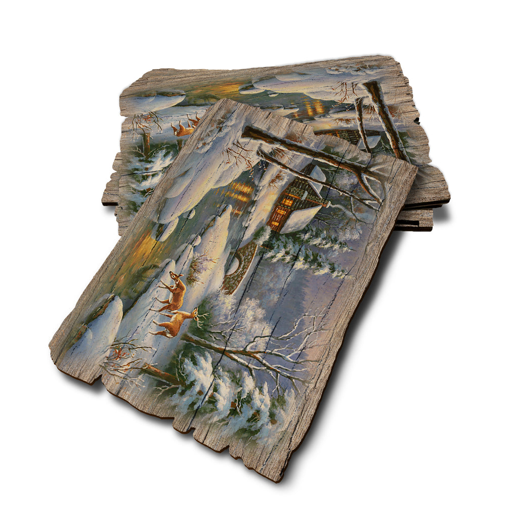 Kim's Winter Deer - Weathered Edge Rustic Edge Postcard (5pk // $2.80ea)