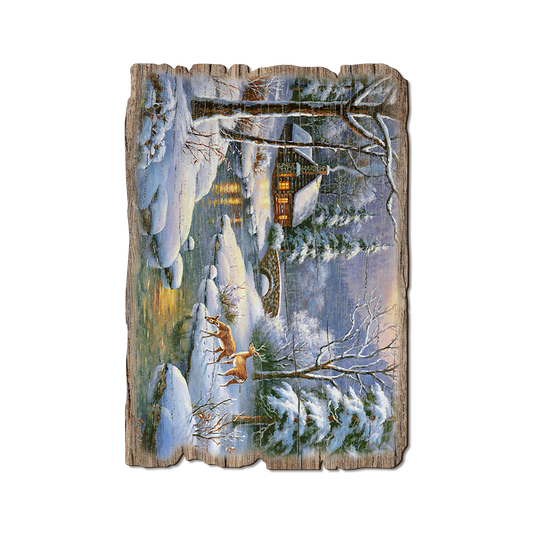 Greeting Card: Weathered Edge - Kim's Winter Deer