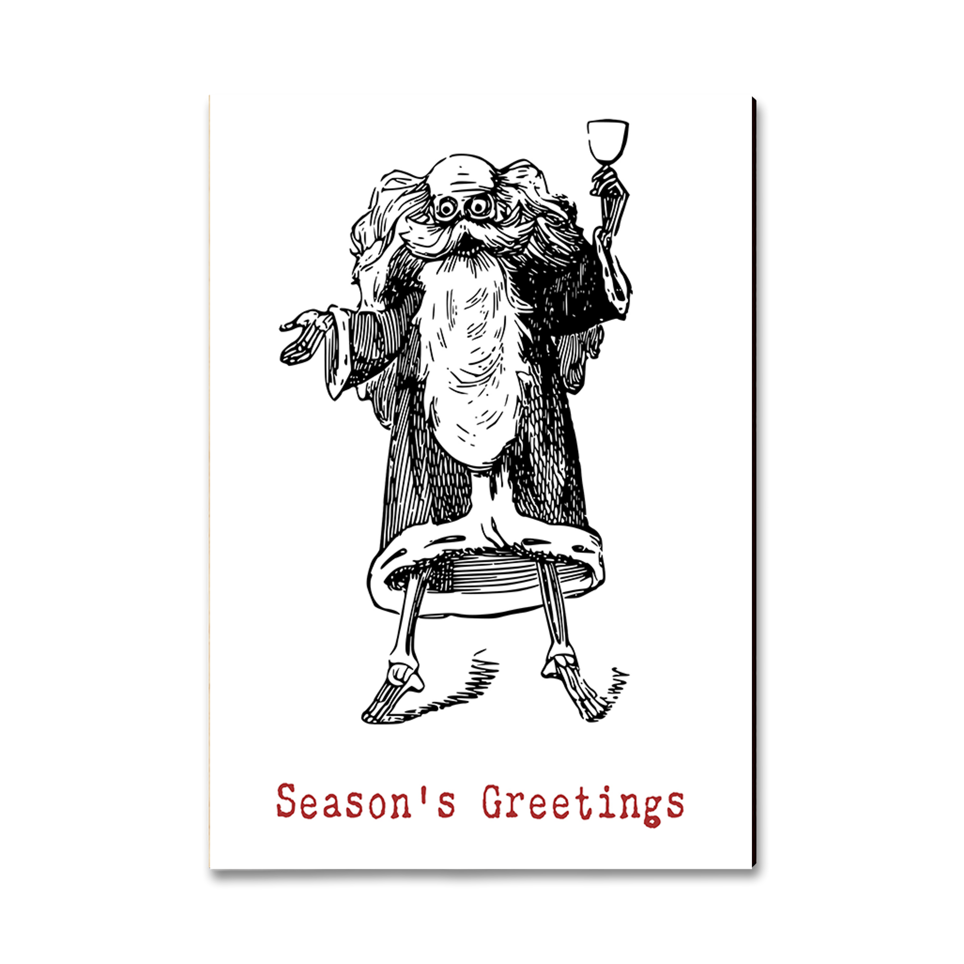 Postcard: Classic Edge - Santa Line Art