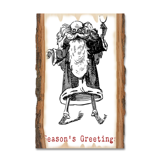 Magnet: Live Edge - Santa Line Art