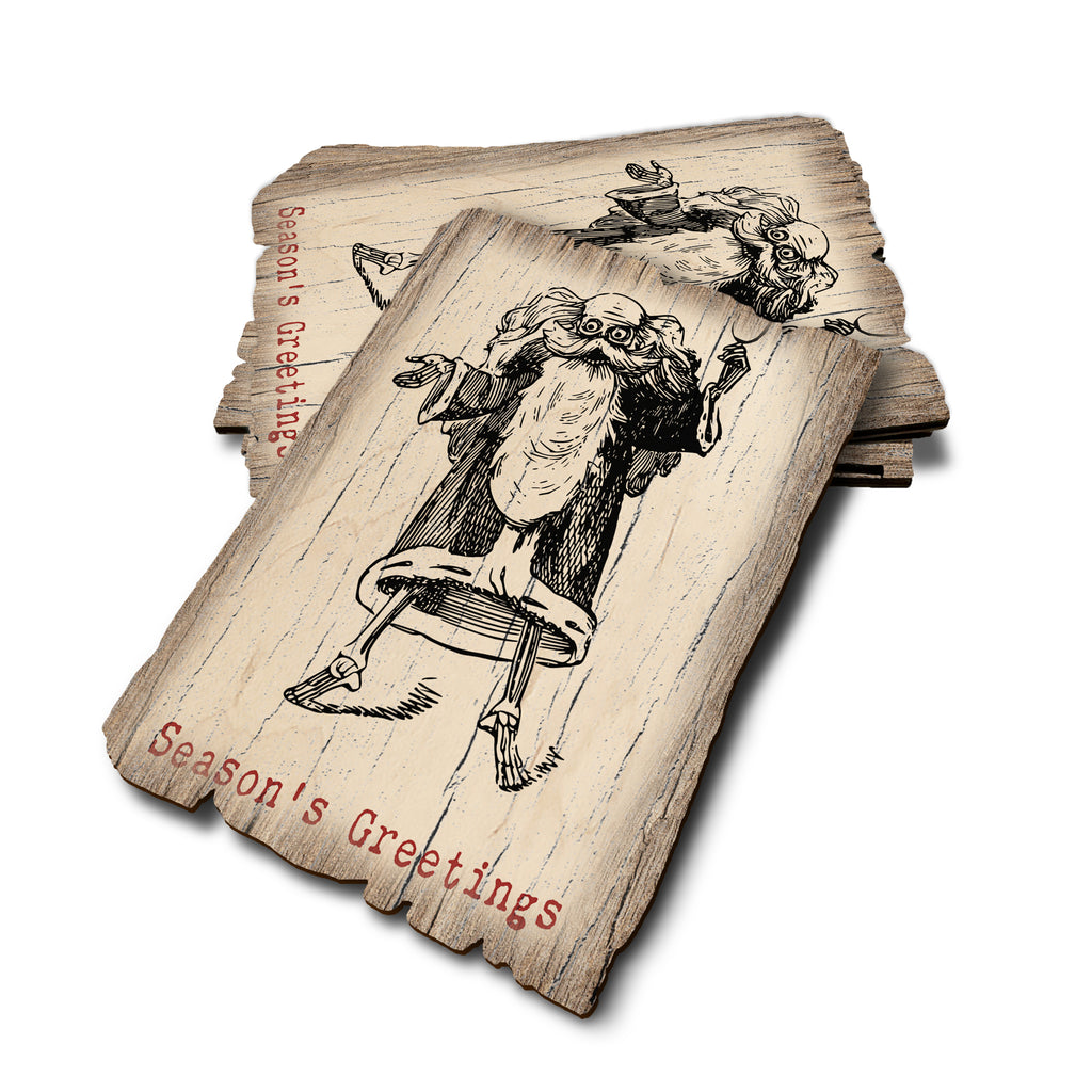 Santa Line Art - Weathered Edge Rustic Edge Postcard (5pk // $2.80ea)