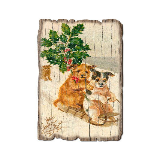 Greeting Card: Weathered Edge - Sleigh Dogs