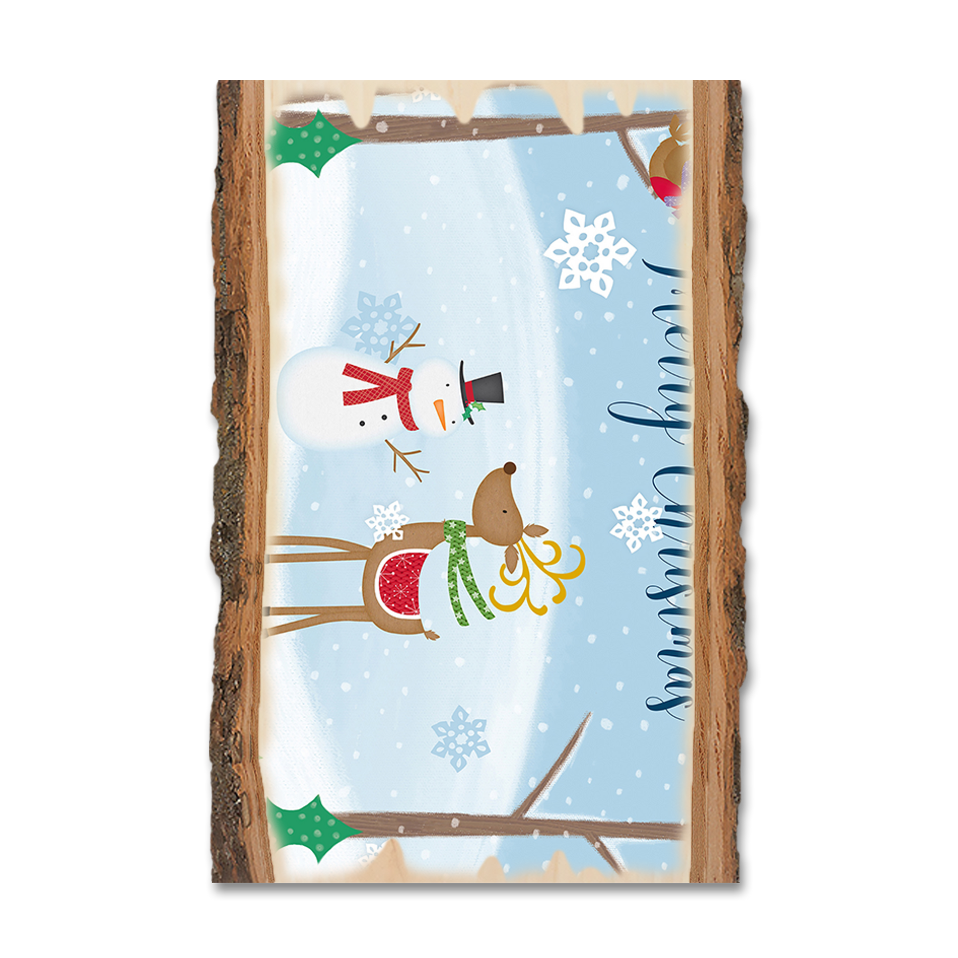 Ornament: Live Edge - Simple Merry Christmas