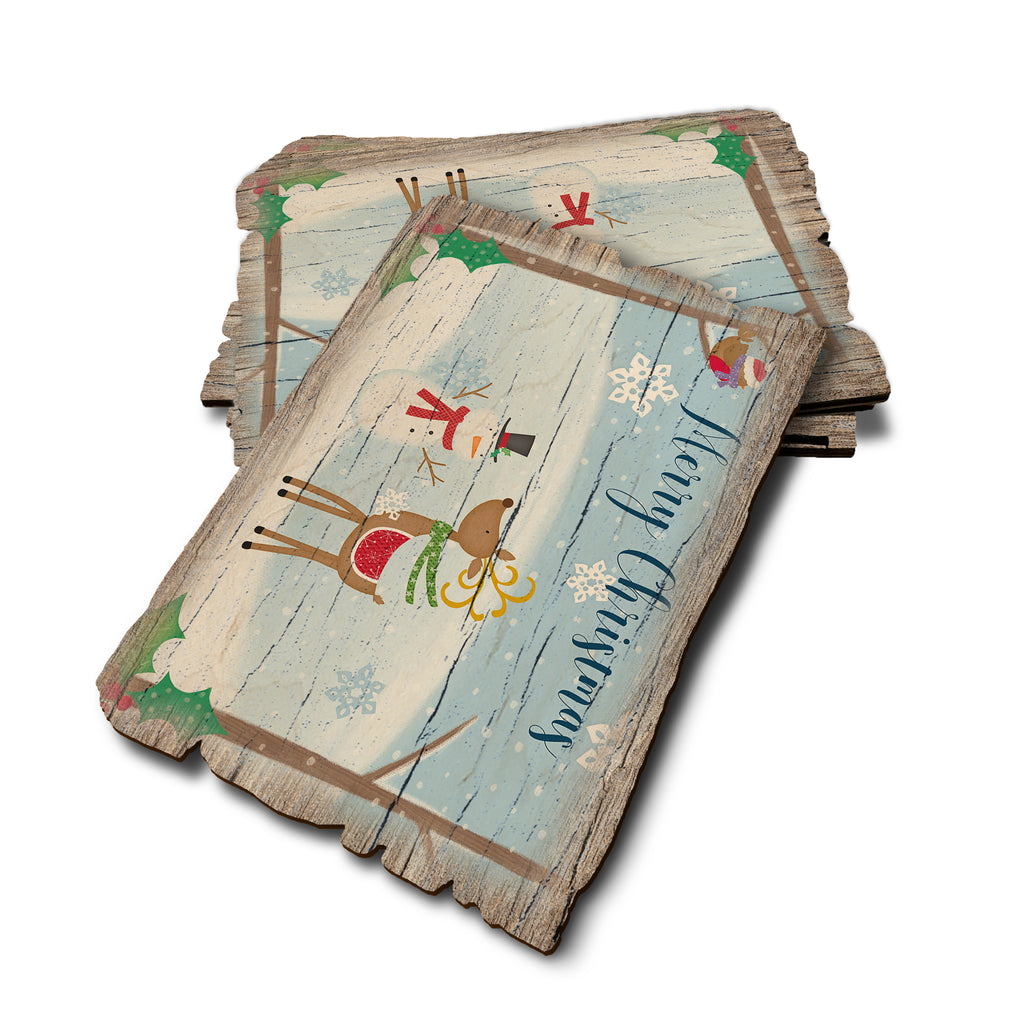 Simple Merry Christmas - Weathered Edge Rustic Edge Postcard (5pk // $2.80ea)