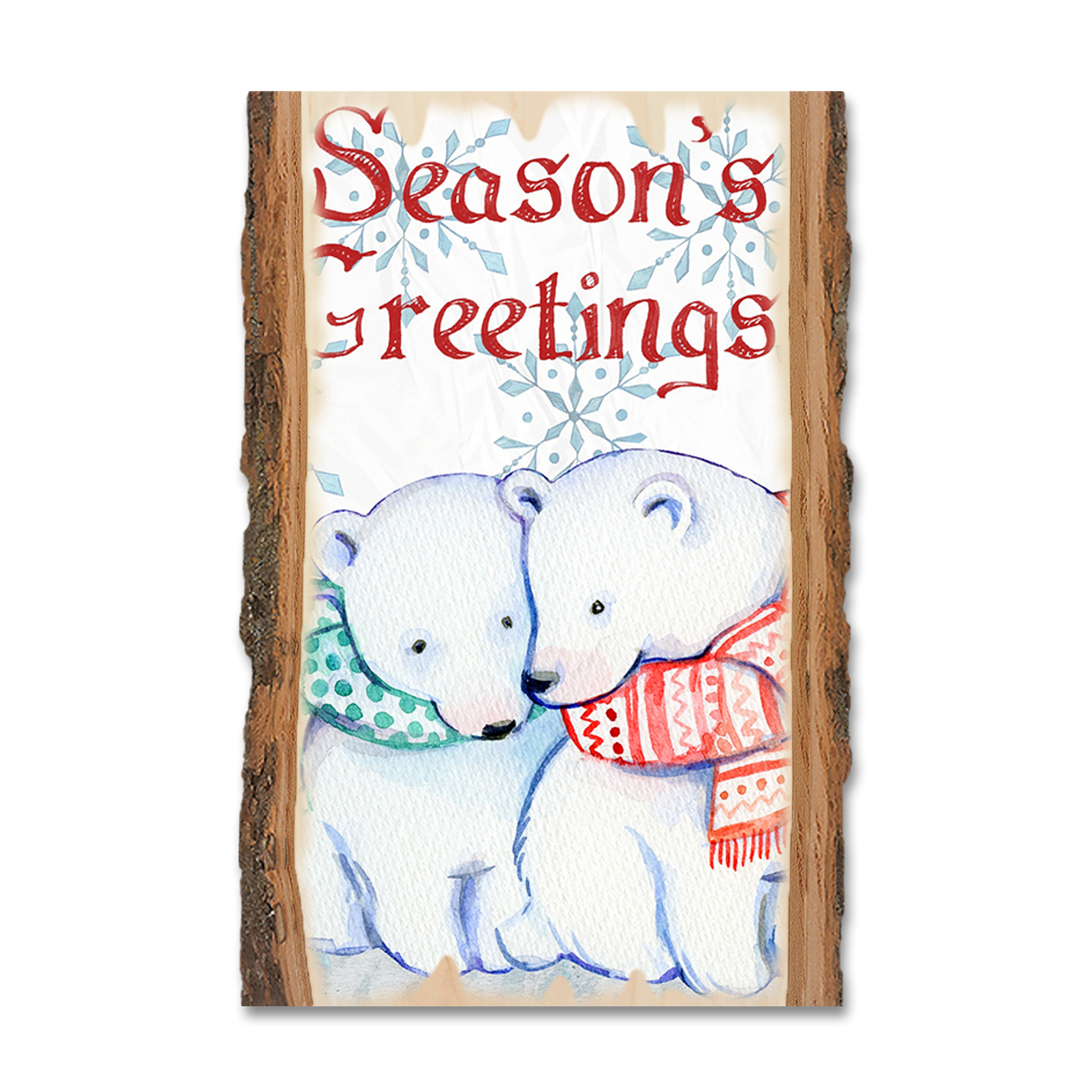 Ornament: Live Edge - Snuggle Bears