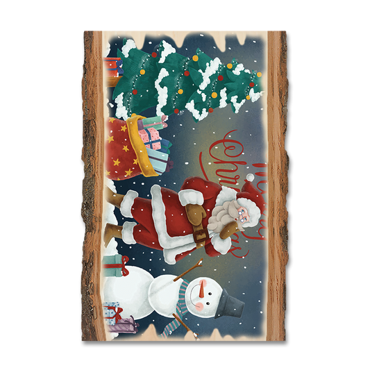 Magnet: Live Edge - Santa & Snowman