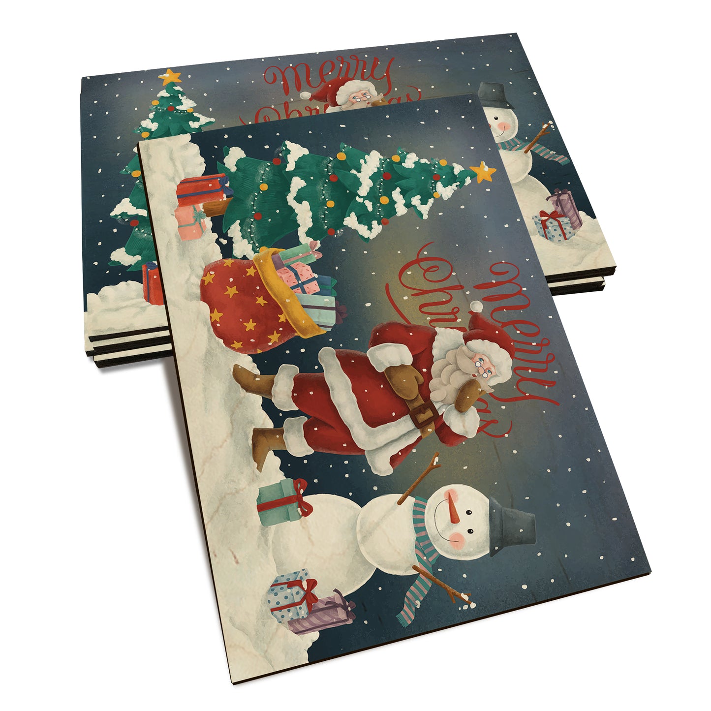 Santa & Snowman - Holiday - Classic Edge Classic Edge Postcard (5pk // $2.80ea)