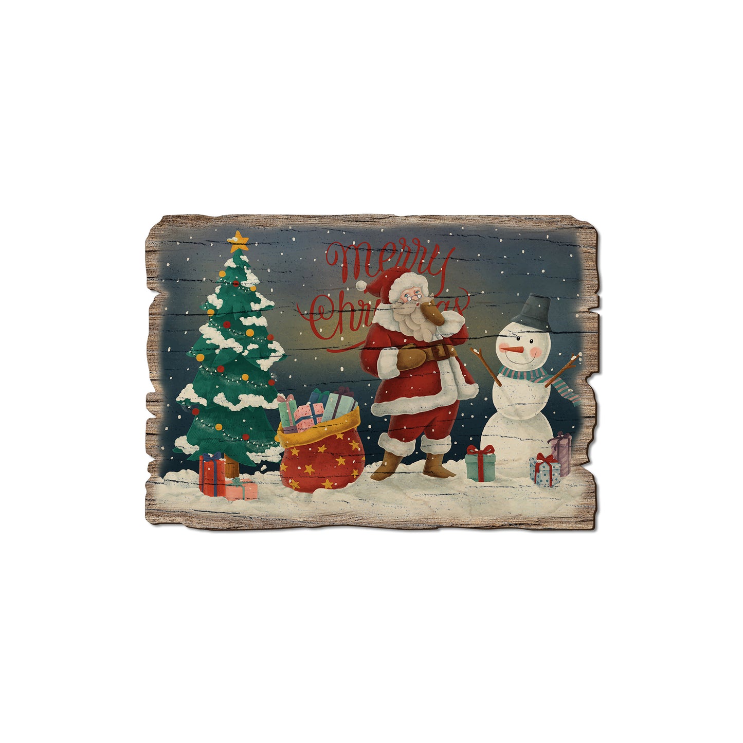 Santa And Snowman - Rustic Edge Postcards & Magnets Rustic Edge Magnet (5pk // $2.80ea)