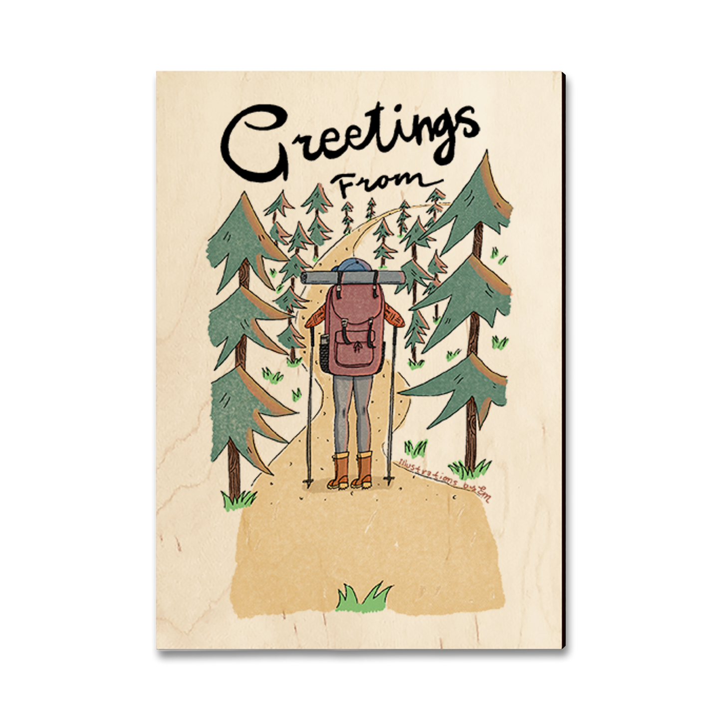 Greeting Card: Classic Edge - Trail Hiking