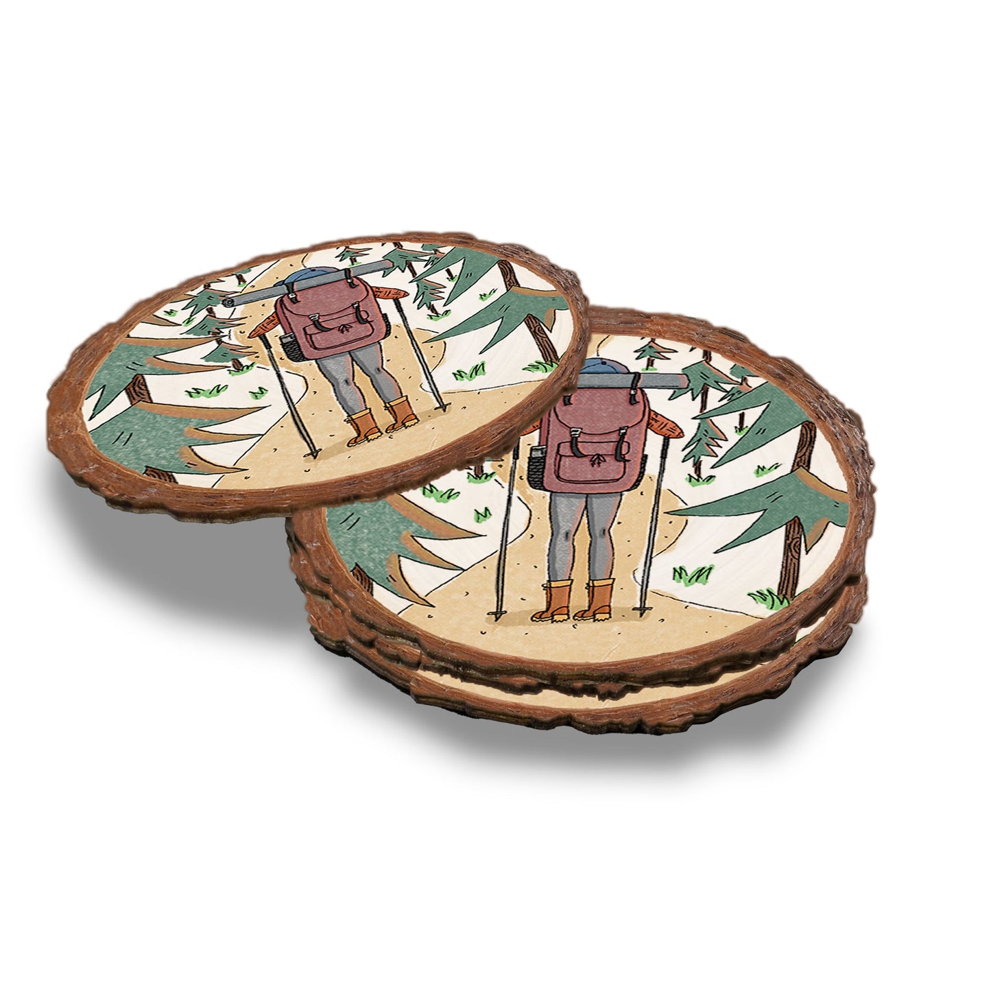 Trail Hiking - Live Edge Live Edge Coaster (5pk // $2.80ea)