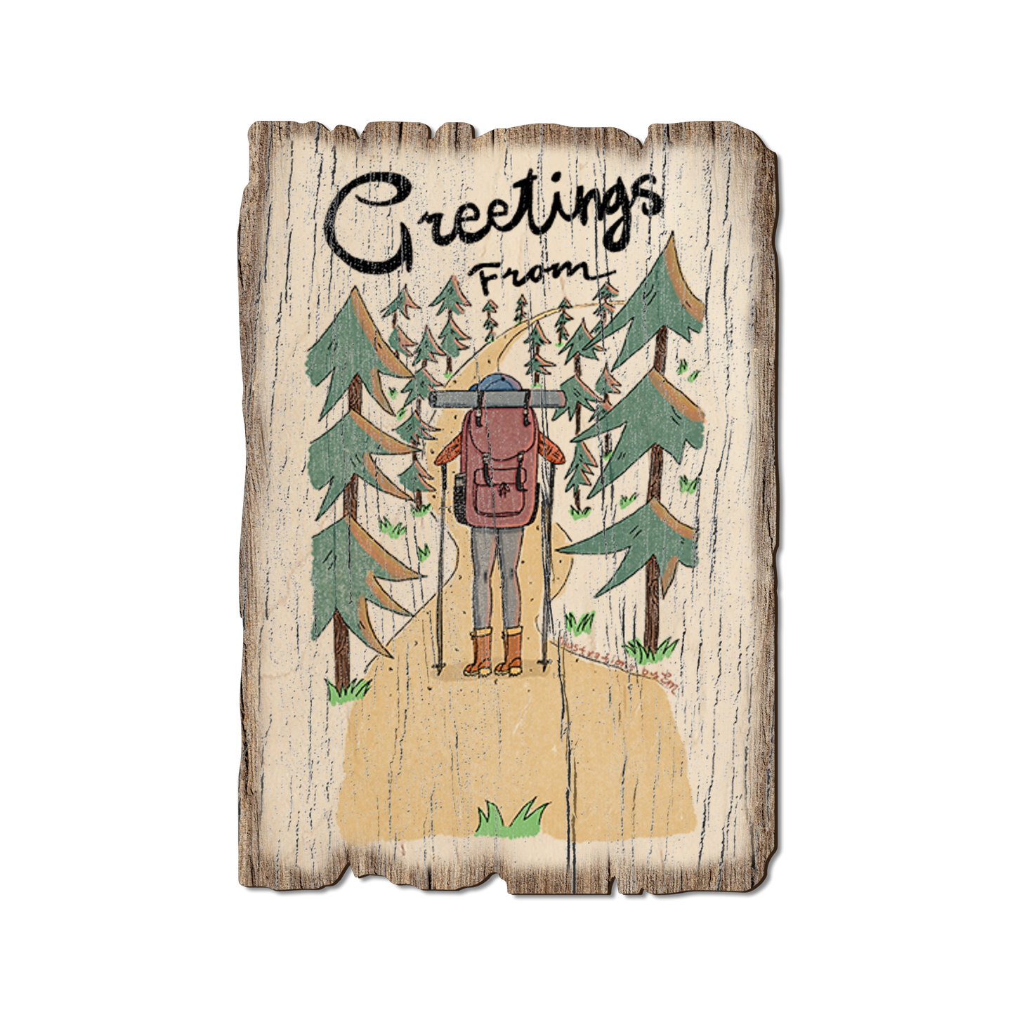 Greeting Card: Weathered Edge - Trail Hiking (Pack of 5)