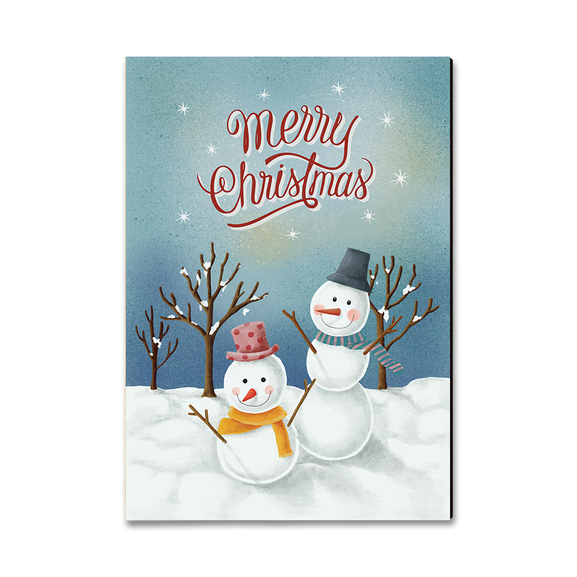 Postcard: Classic Edge - Two Snowman Greeting