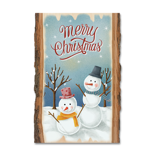 Magnet: Live Edge - Two Snowman Greeting