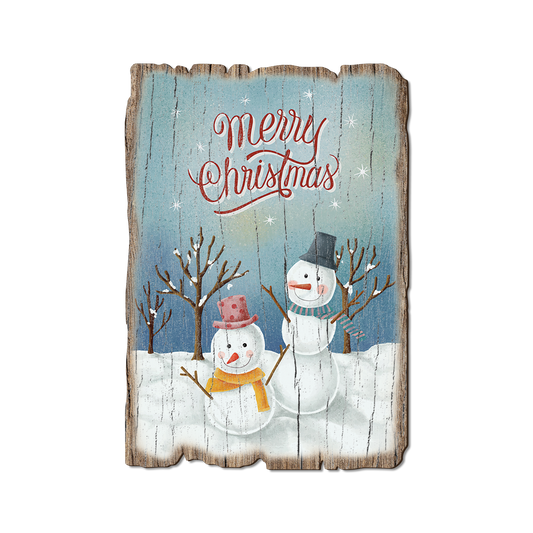 Greeting Card: Weathered Edge - Two Snowman Greeting (Pack of 5)