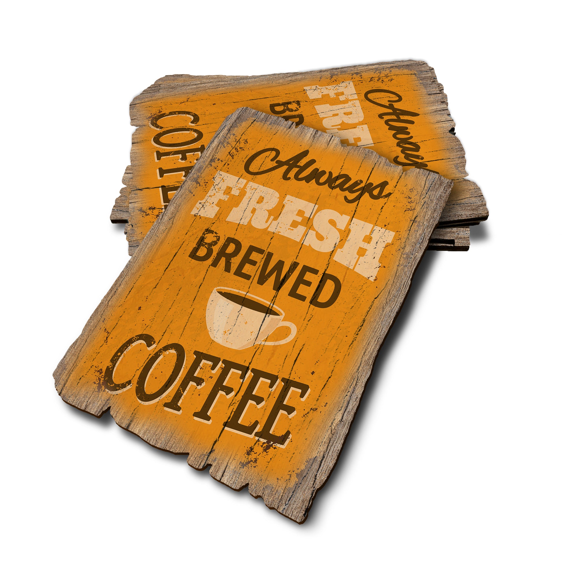 Always Fresh Brewed Coffee - Weathered Edge Rustic Edge Postcard (5pk // $2.80ea)