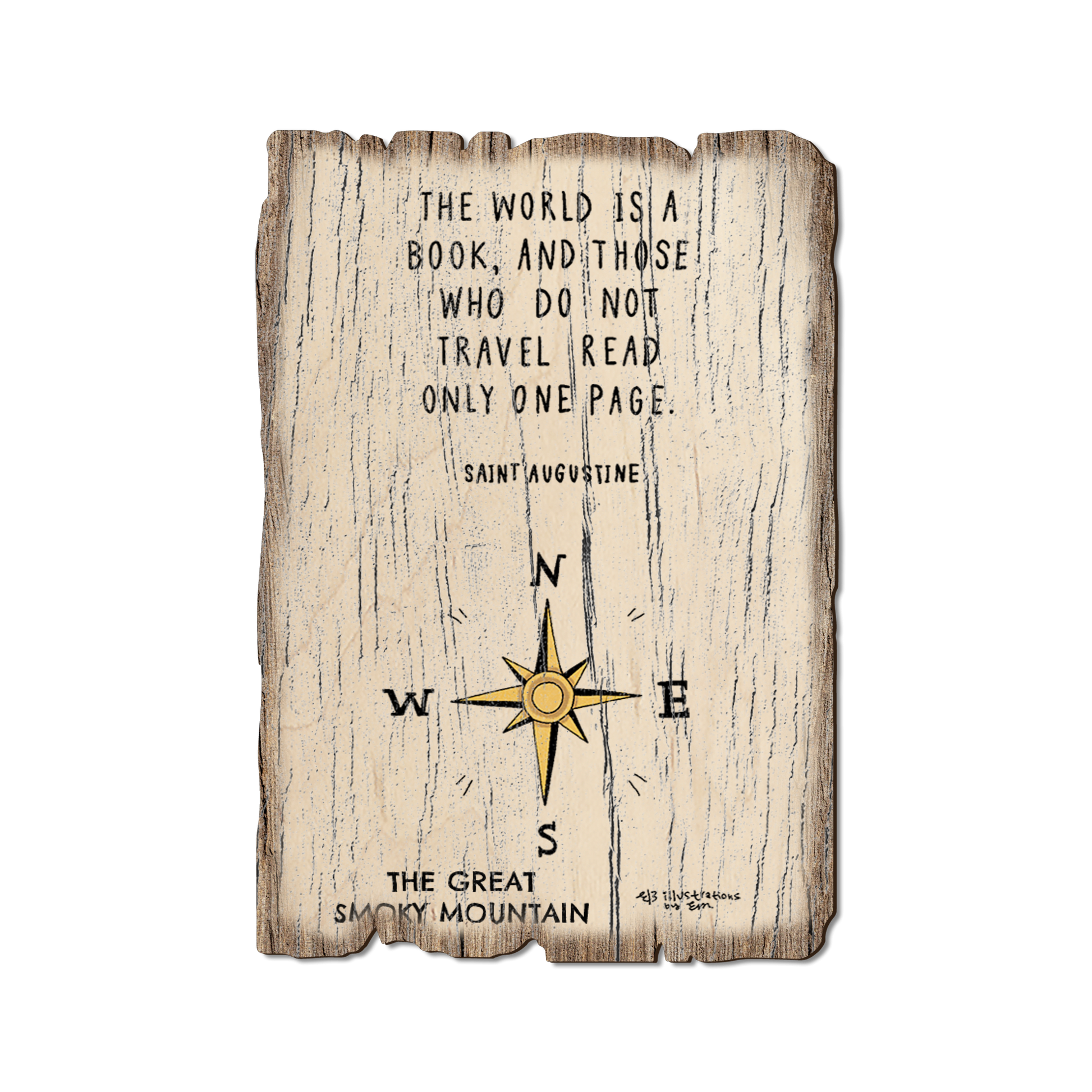 Ornament: Weathered Edge - World Book (Pack of 5)