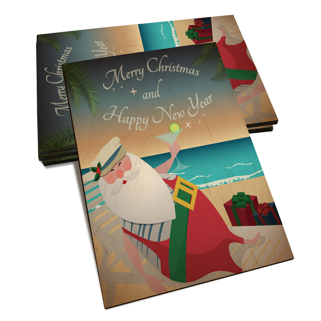Beach Santa - Holiday - Classic Edge Classic Edge Postcard (5pk // $2.80ea)