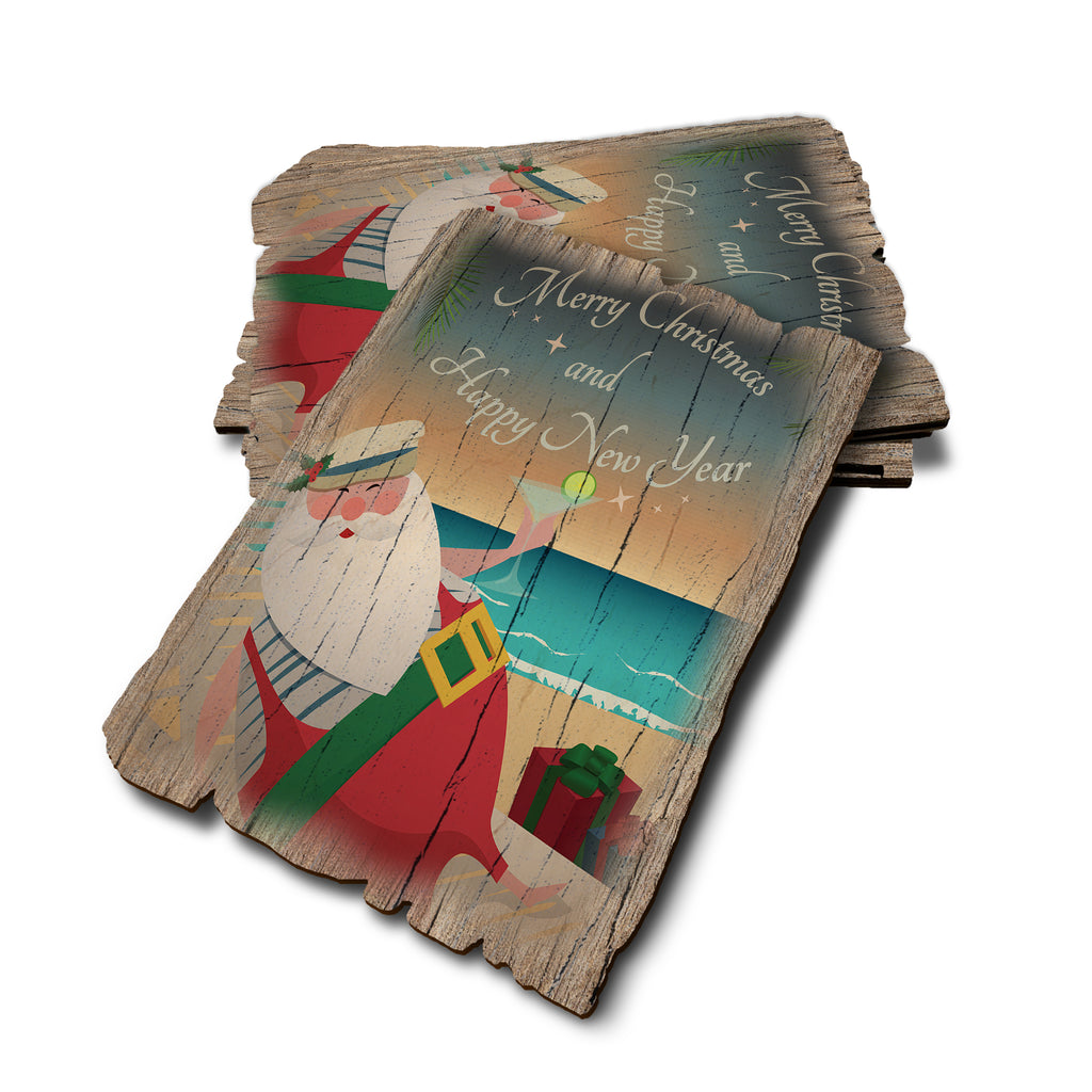 Beach Santa - Weathered Edge Rustic Edge Postcard (5pk // $2.80ea)