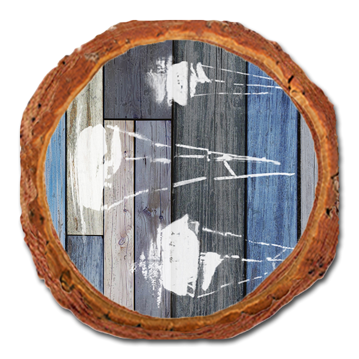 Coaster: Live Edge - Blue Sailboats (Pack of 5)
